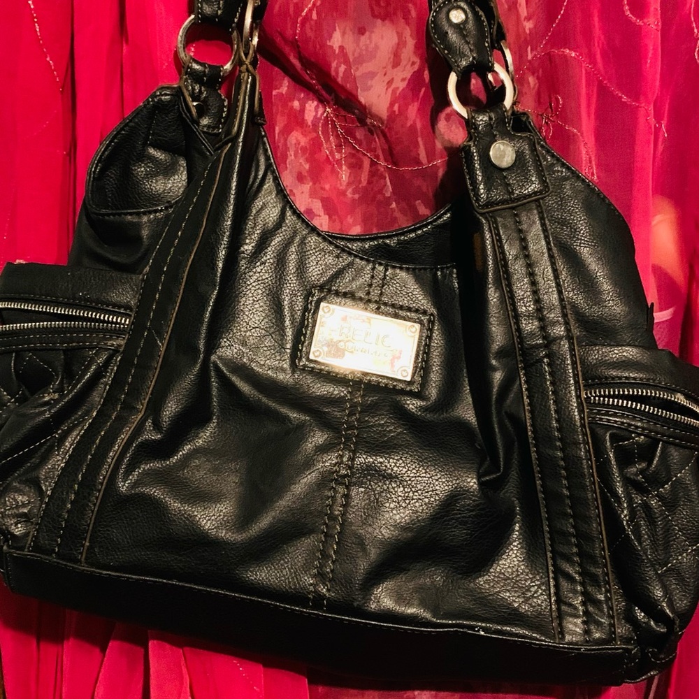 Vintage Leather Relic Black Purse (Hobo)